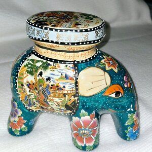 Royal Satsuma Porcelain Elephant Plant Stand